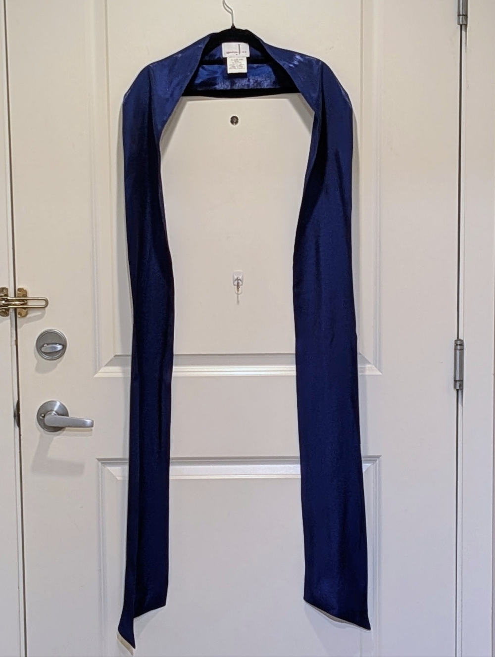 EUC 90s Studio Jaz Viscose Blend Blue Skinny Shawl with Gorgeous Sheen